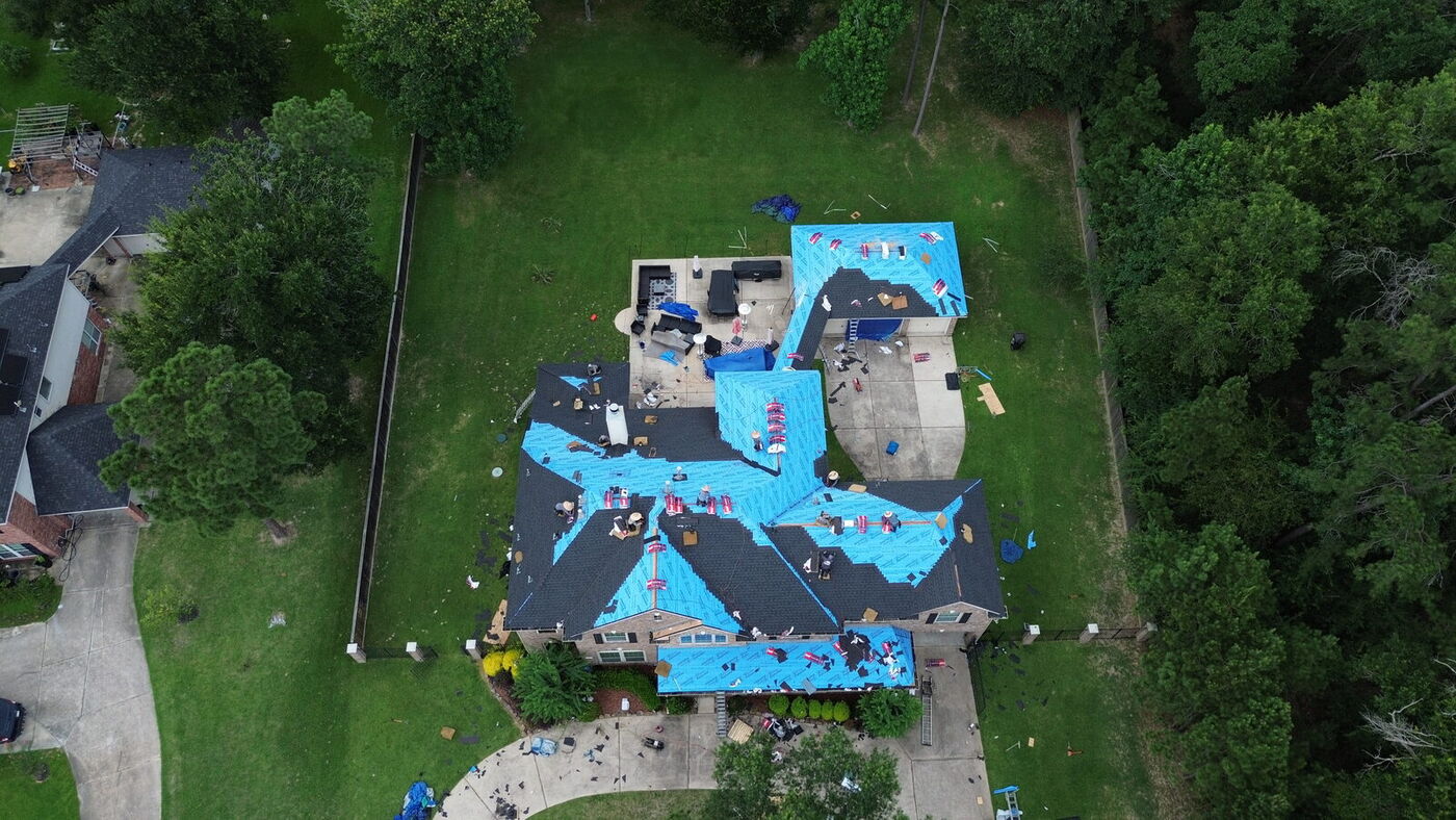 Synthetic underlayment installed